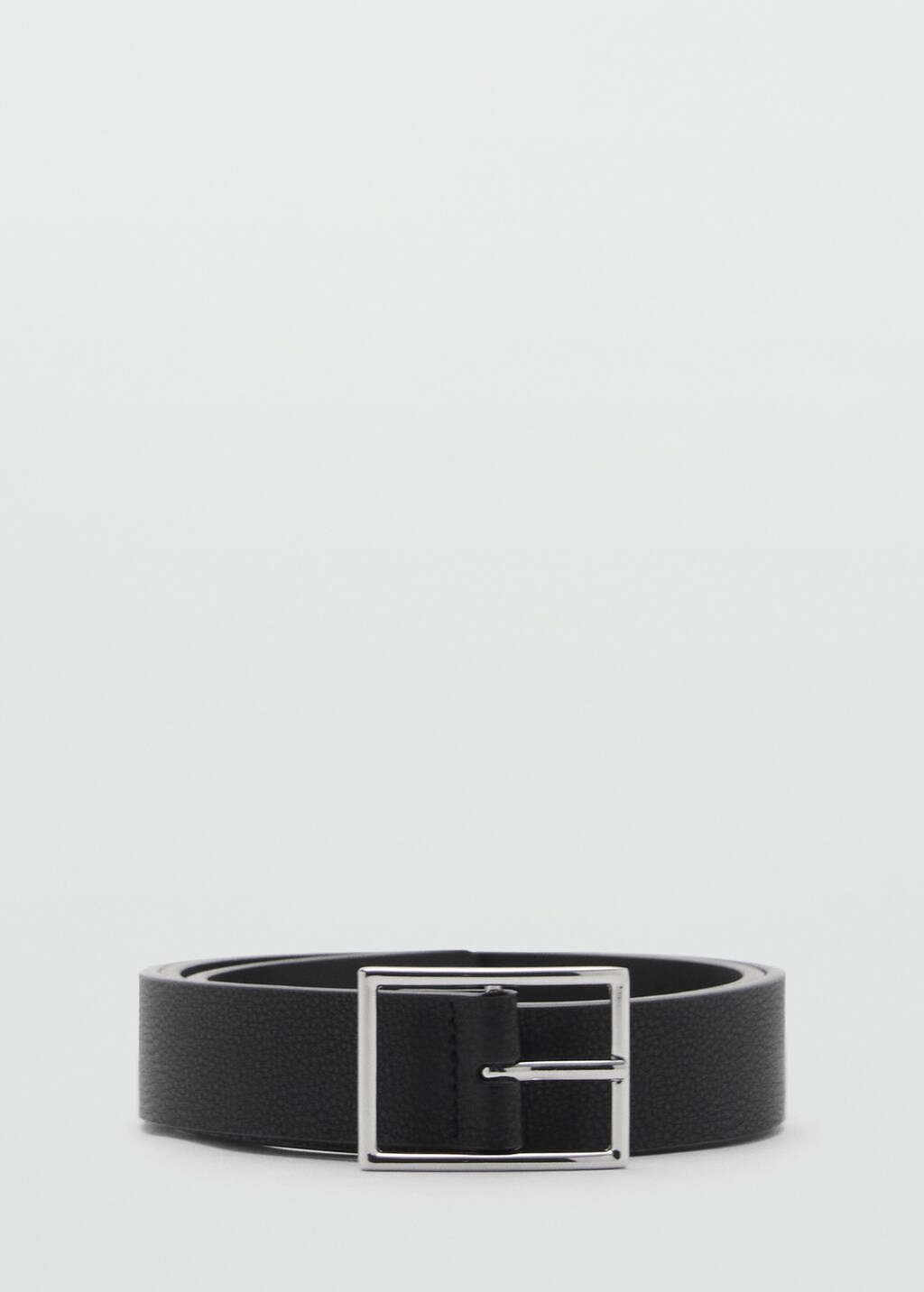 Pebbled leather belt - Black