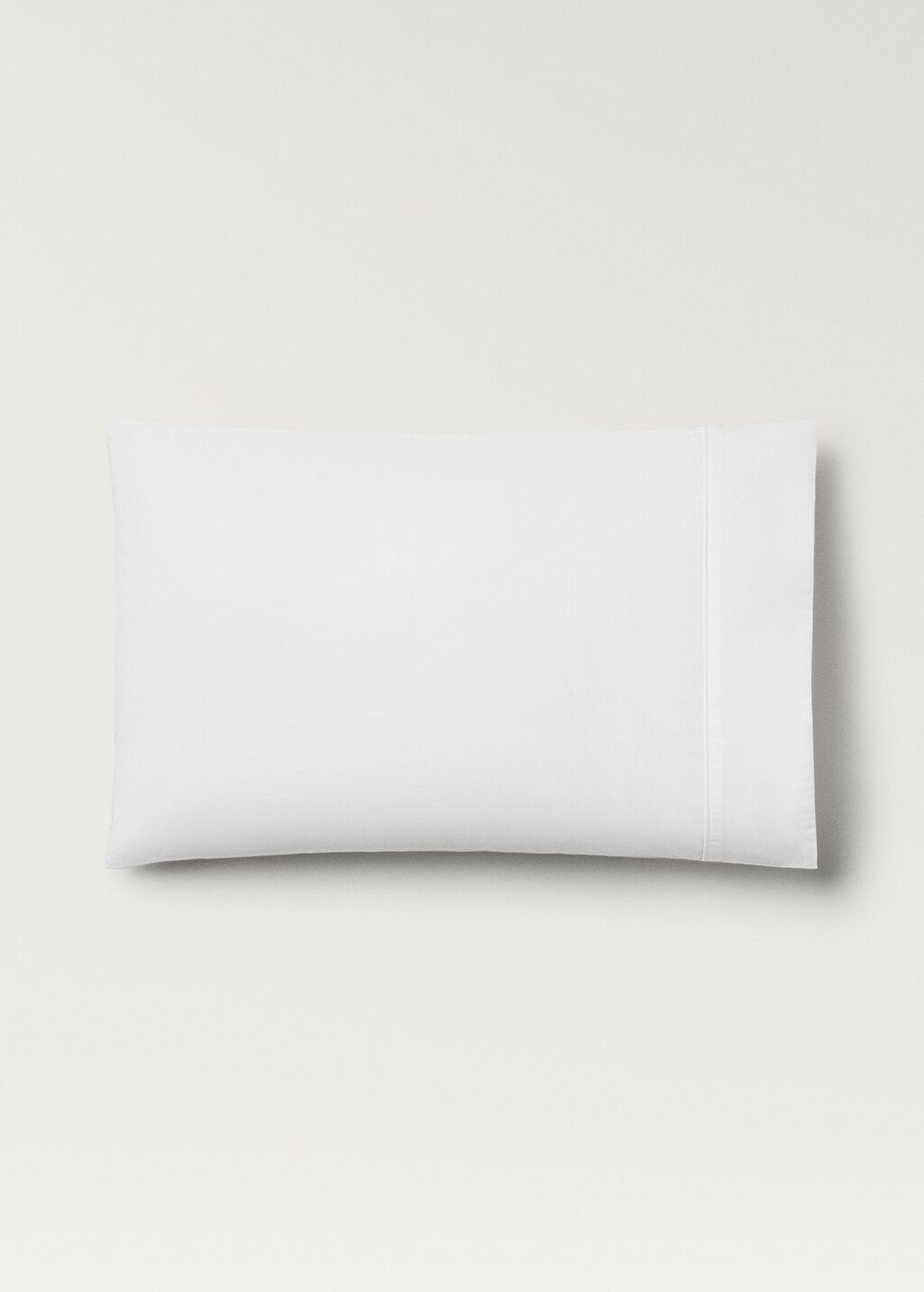 500-thread count cotton percale pillowcase with rounded piping detail, 50x75cm - White