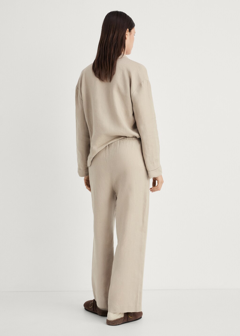 Linen-blend trousers - Sand