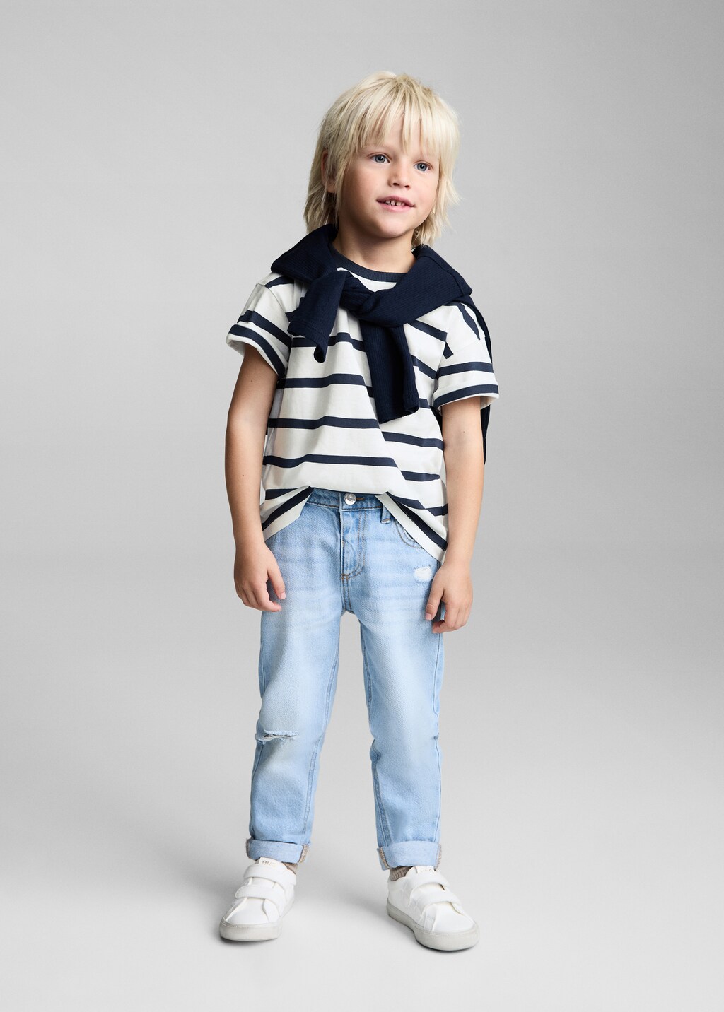 Striped cotton T-shirt - Off White