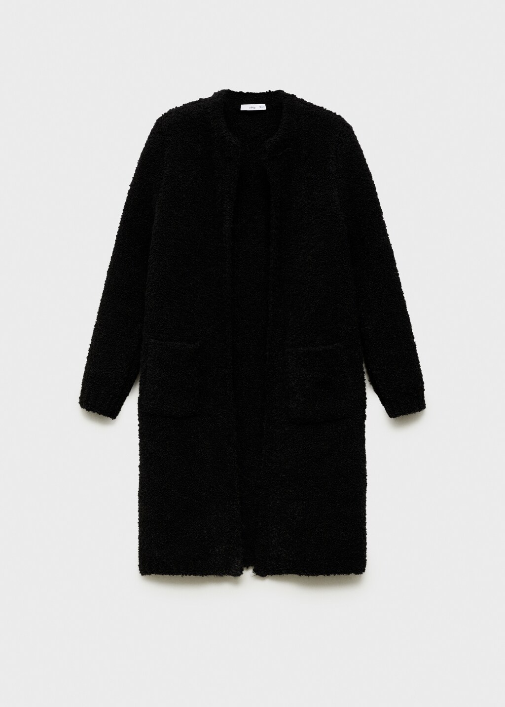 Bouclé knitted coat - Black