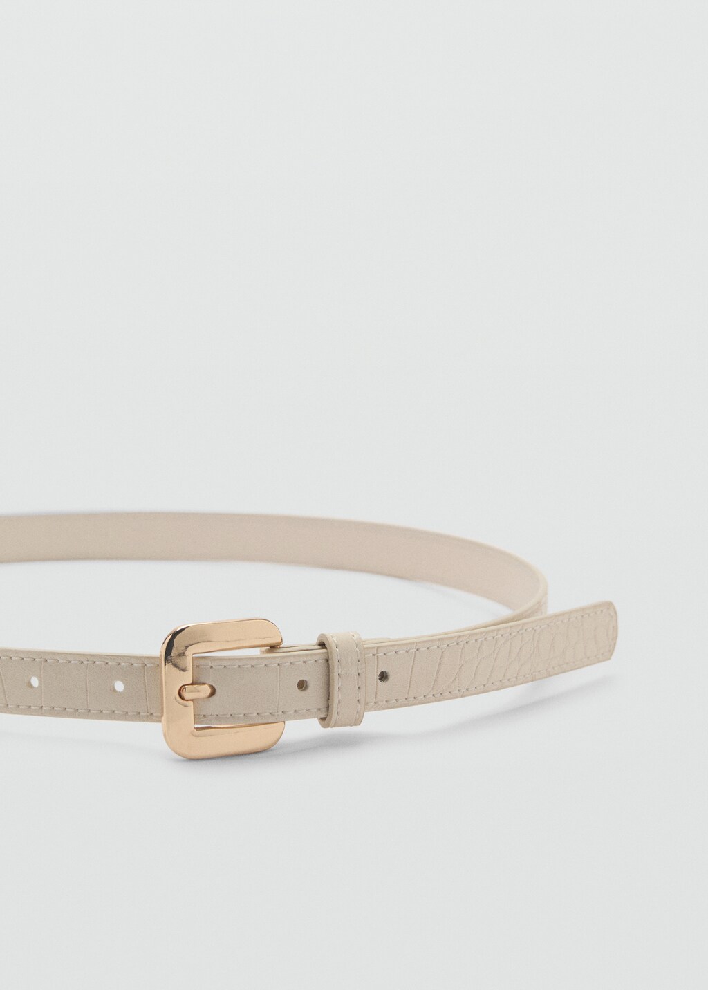 Croco leather-effect belt - Brown