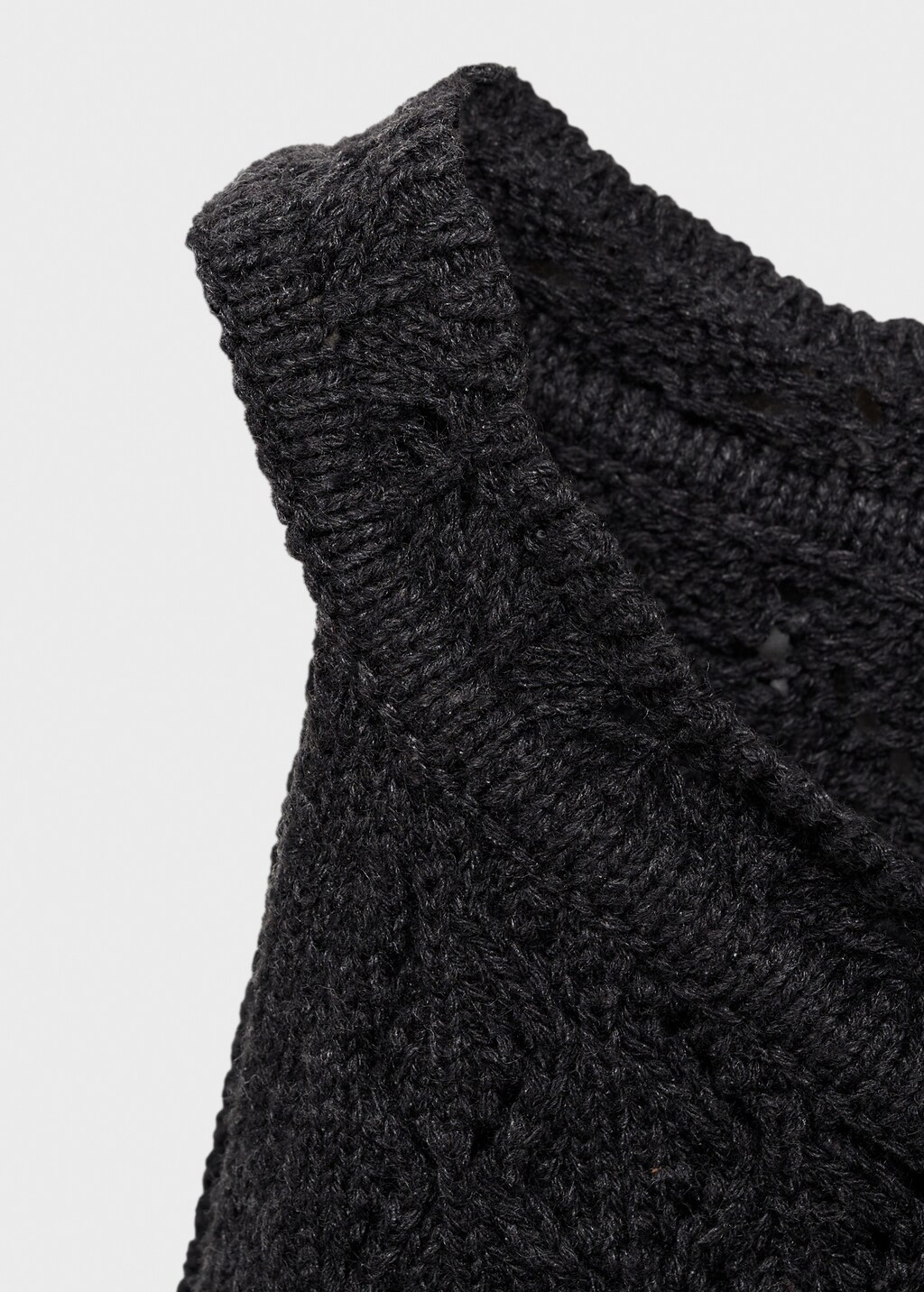 Broderie anglaise panel top - Charcoal