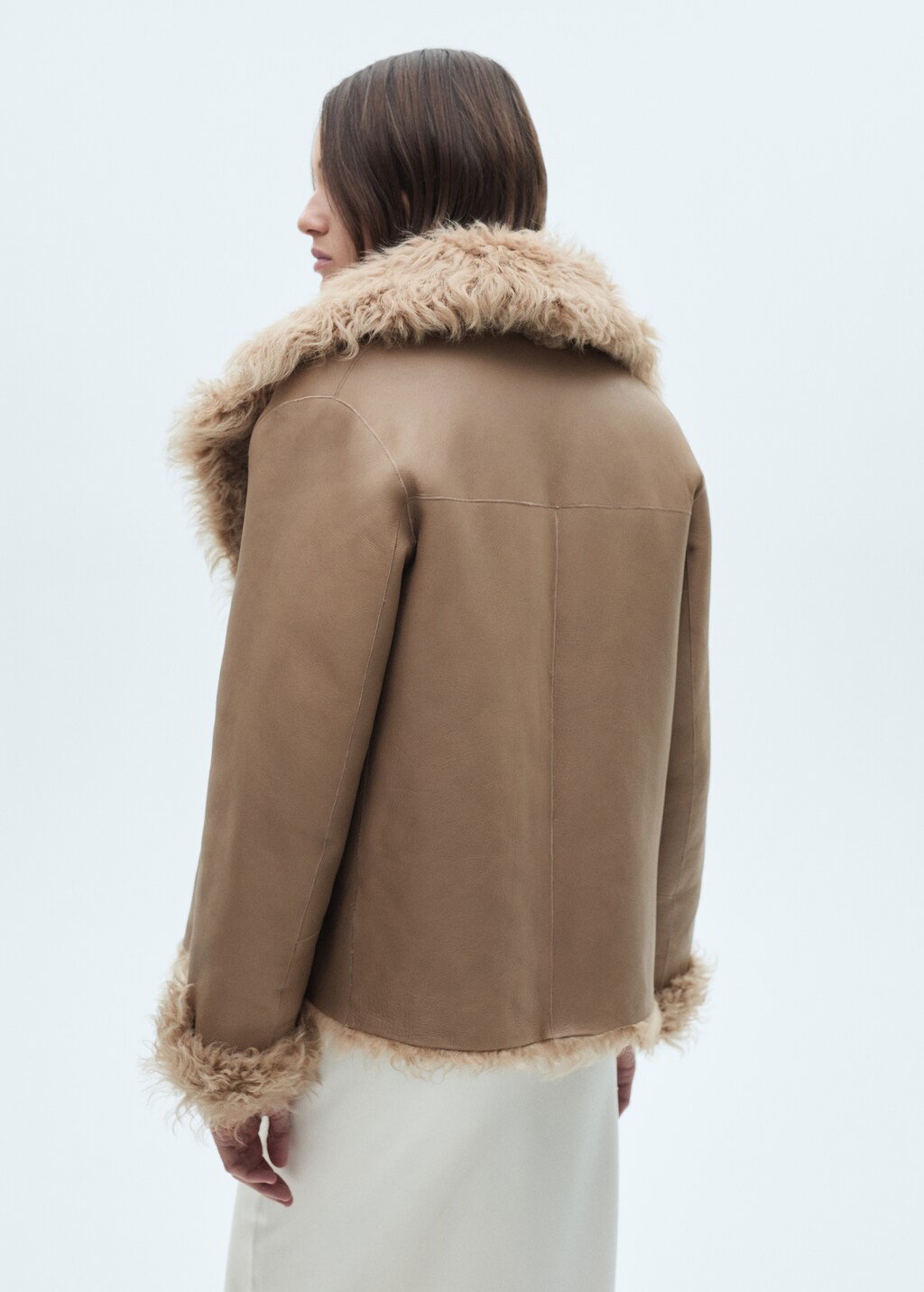 Reversible fur coat - Medium Brown