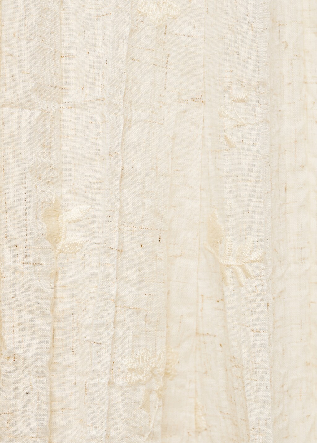 Embroidered linen-blend dress - Sand