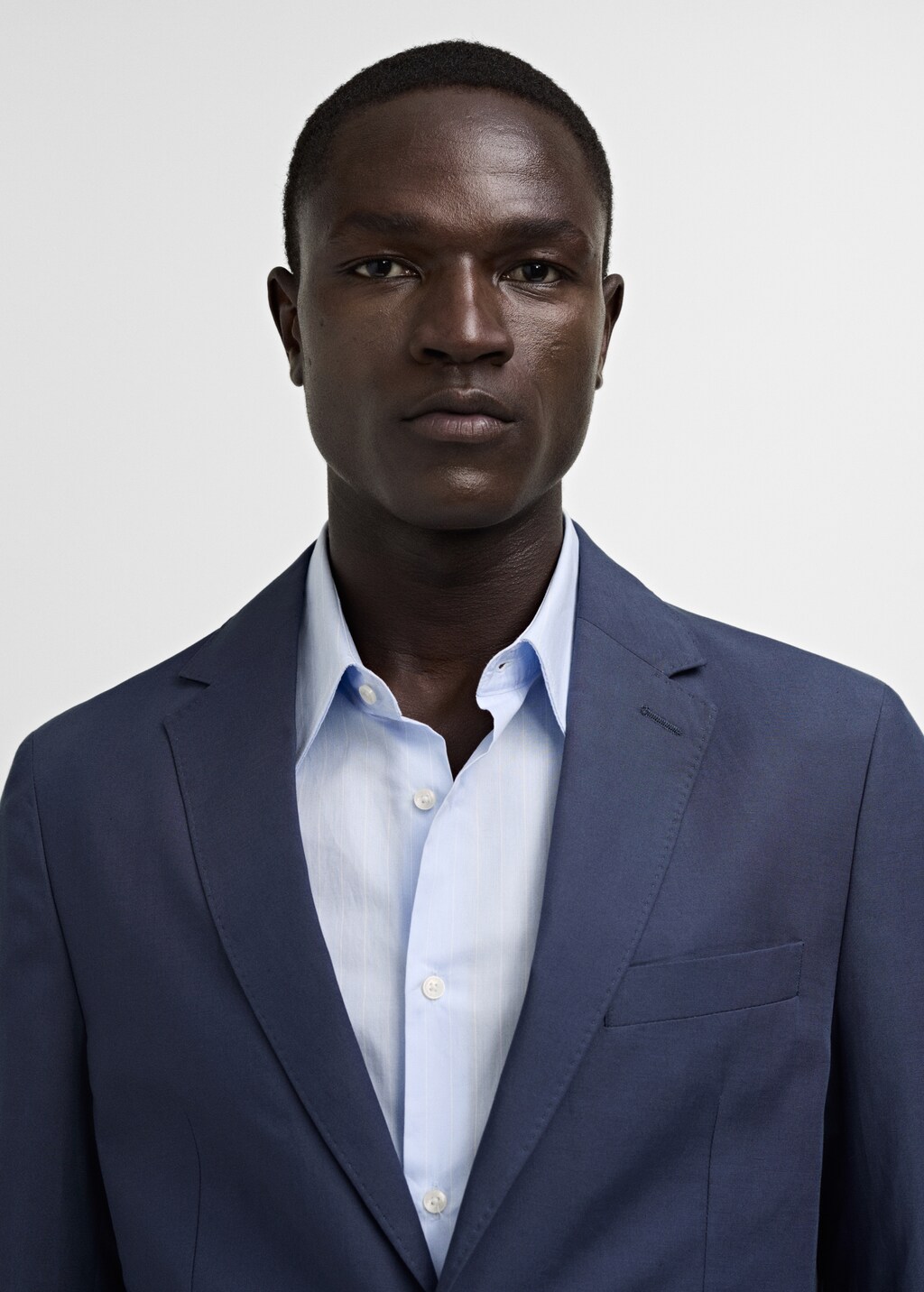 Stretch-fabric slim-fit suit jacket - Dark Navy