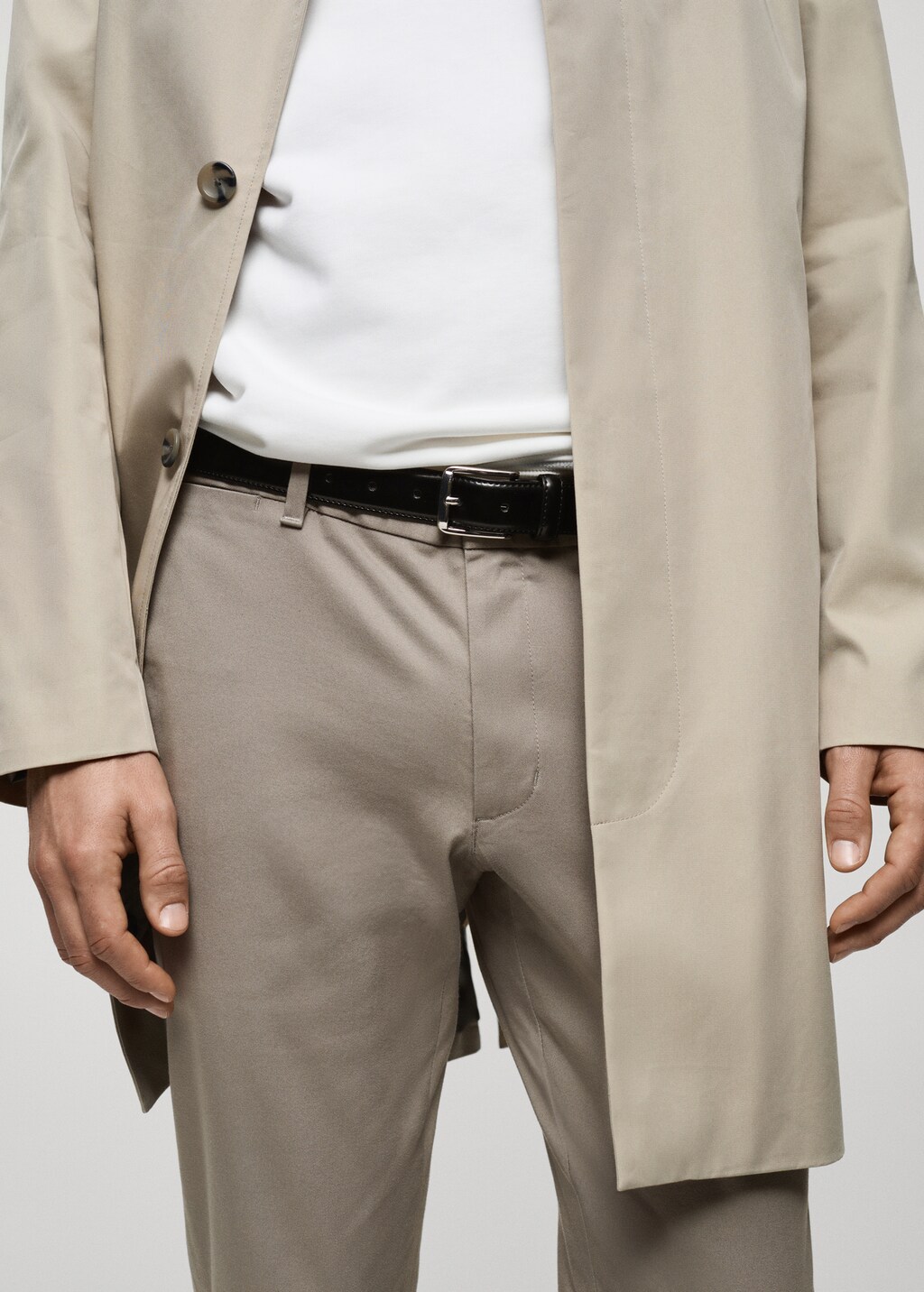 Barna slim-fit twill chino trousers - Beige