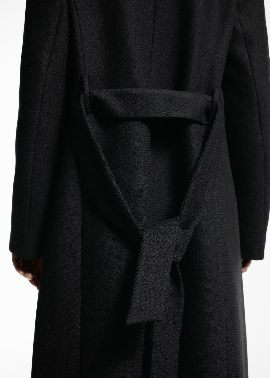 Butter wool coat with detachable collar - Light/Pastel Grey