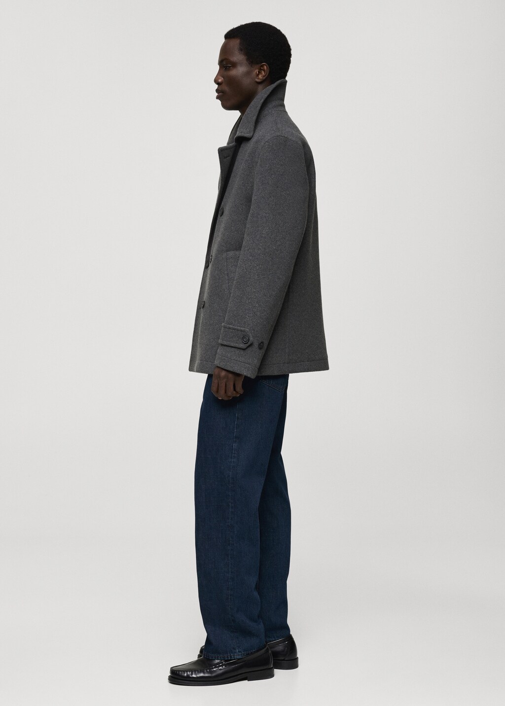 Wool double-breasted coat - Medium Brown