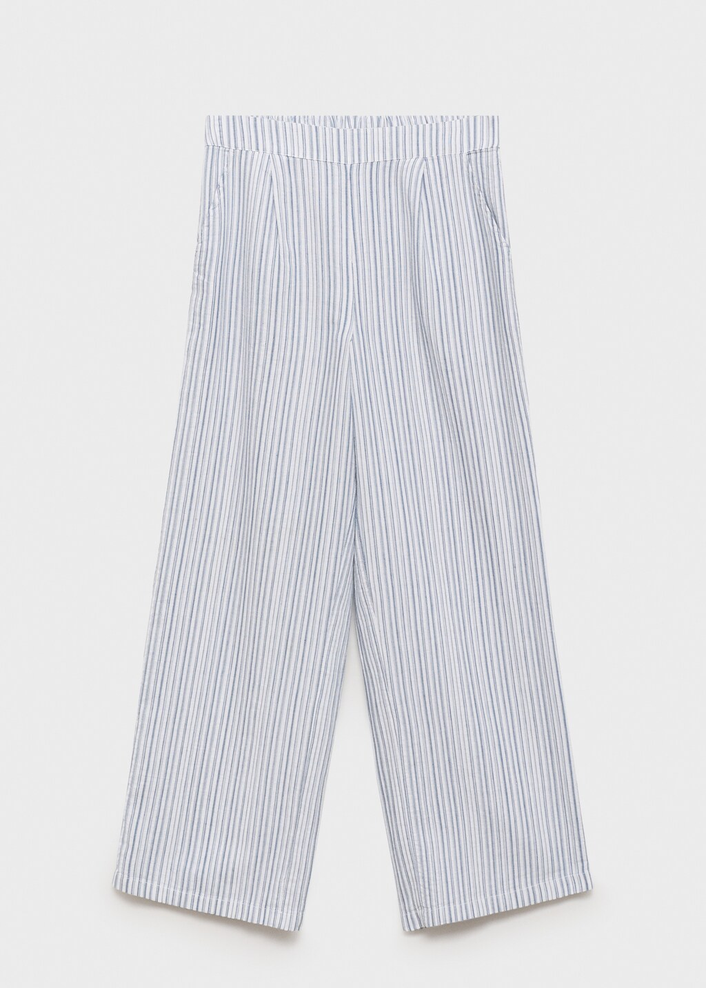 Striped cotton trousers - Sky Blue