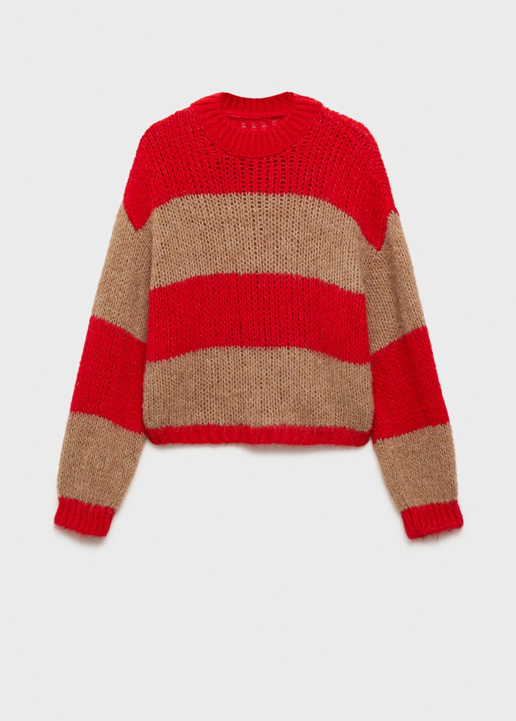 Chunky-knit striped sweater - Red
