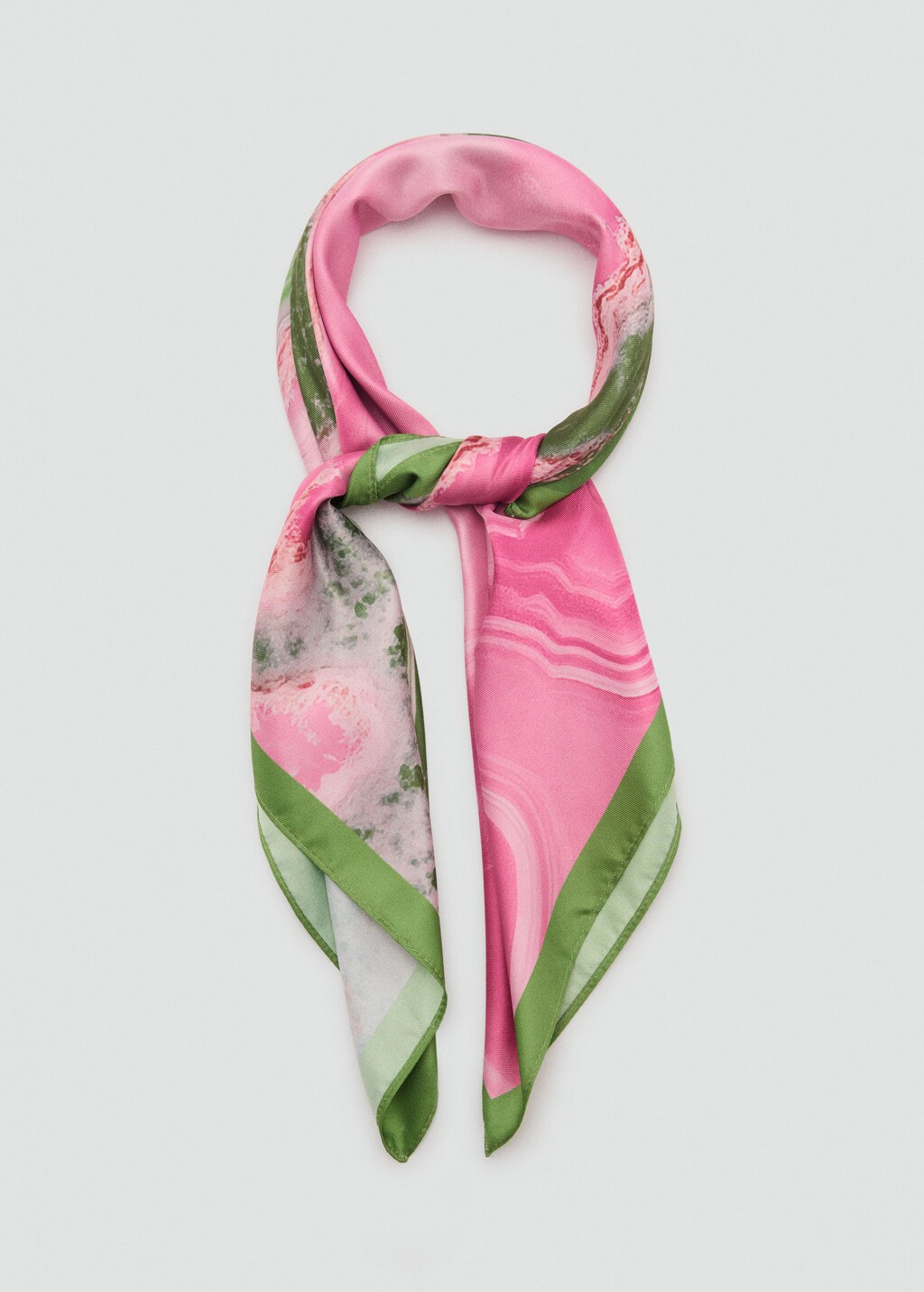 Abstract-print satin scarf - Pink
