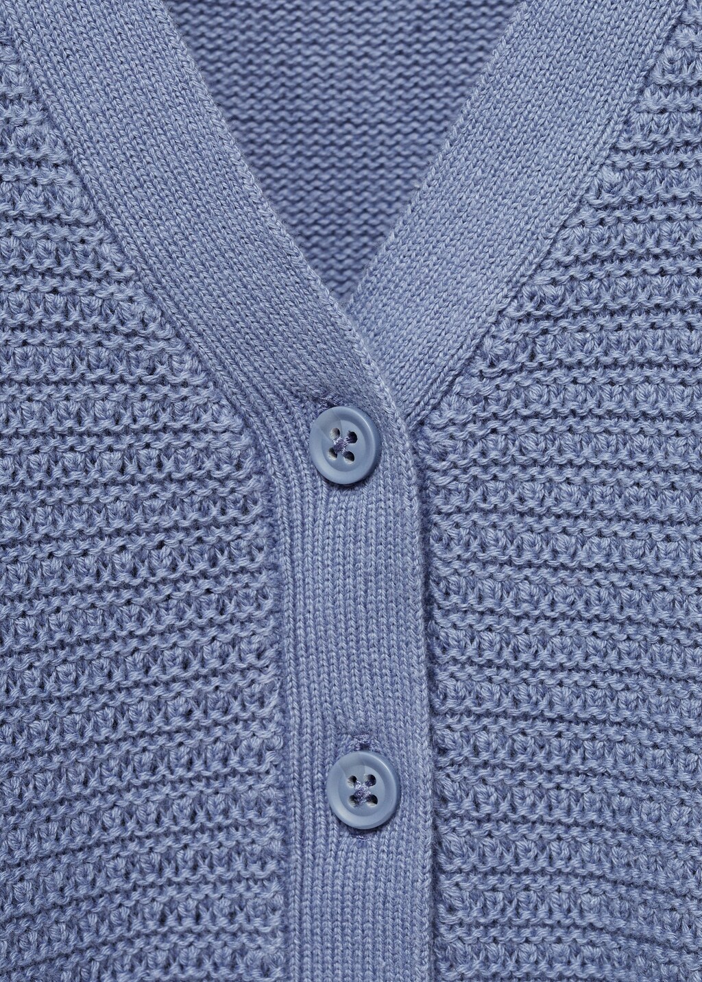 Combination knitted cotton cardigan - Blue