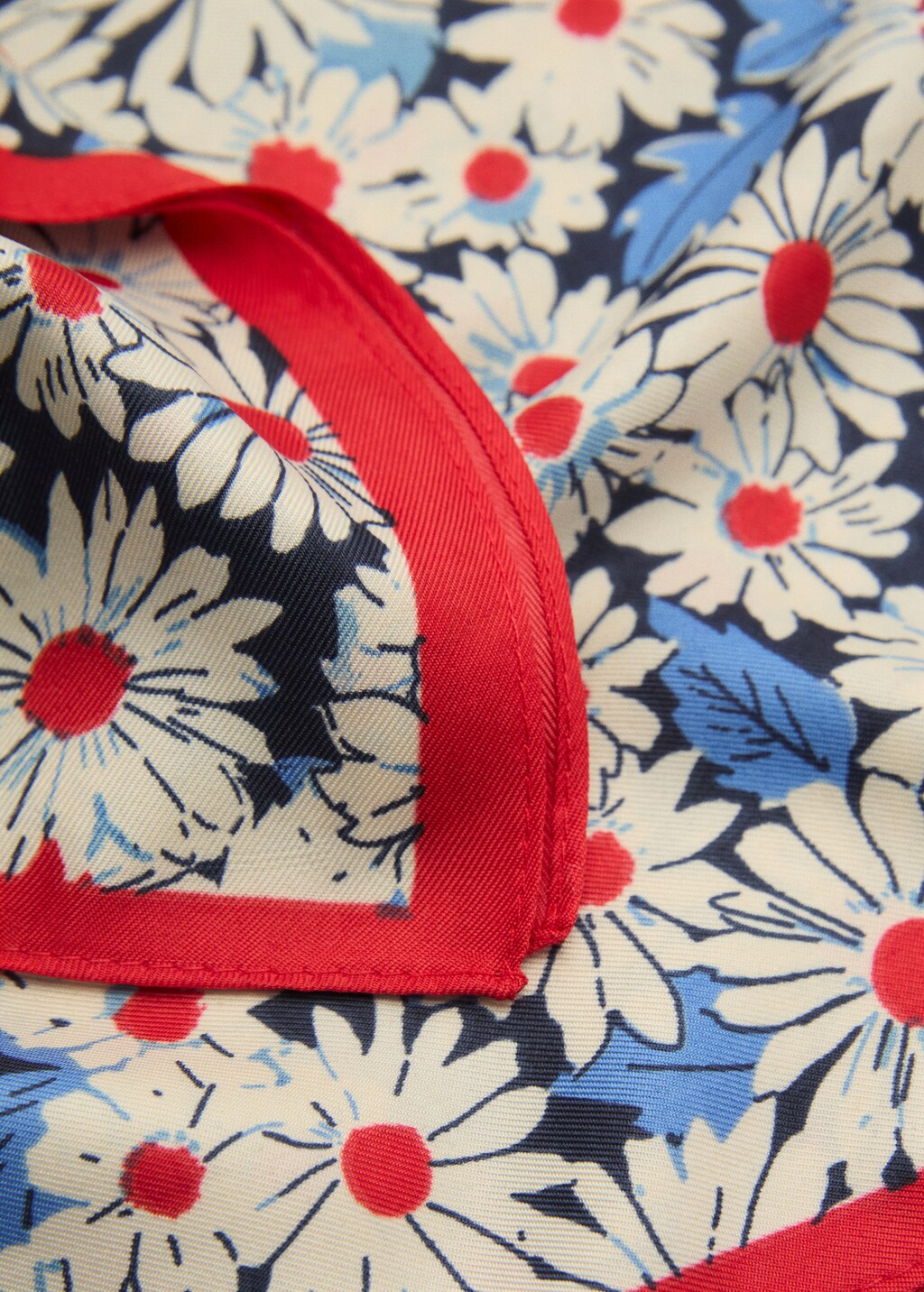 Floral-print scarf - Red