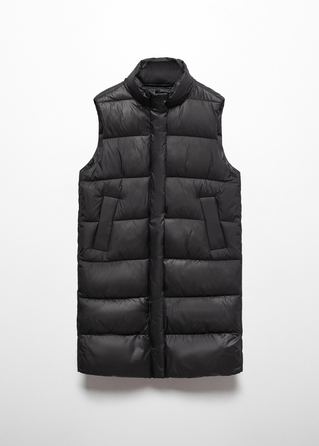 Quilted gilet with hood - Khaki