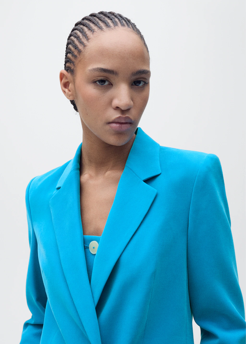 Straight-fit suit jacket - Ecru