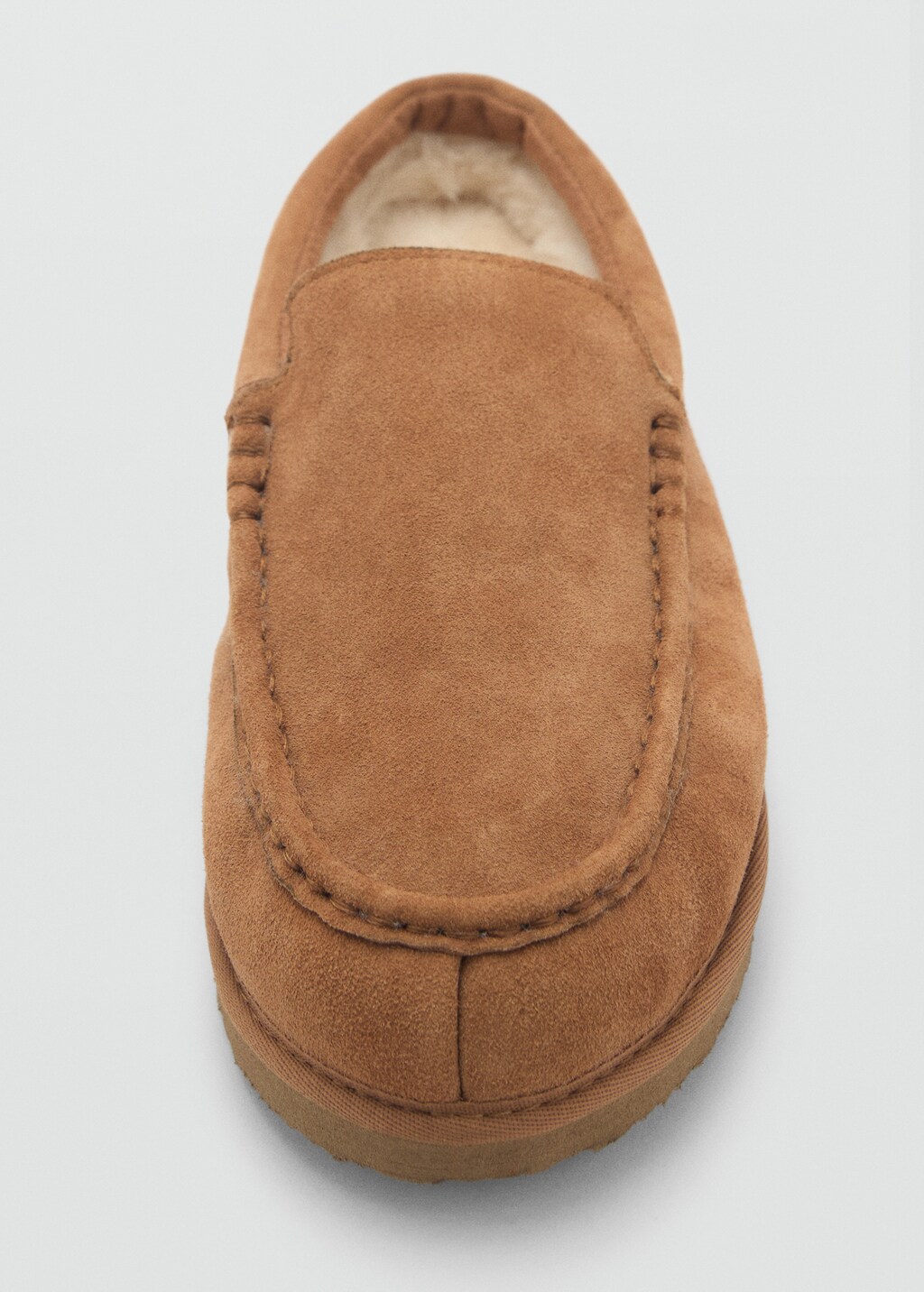 Suede clogs with sheepskin lining - Brown