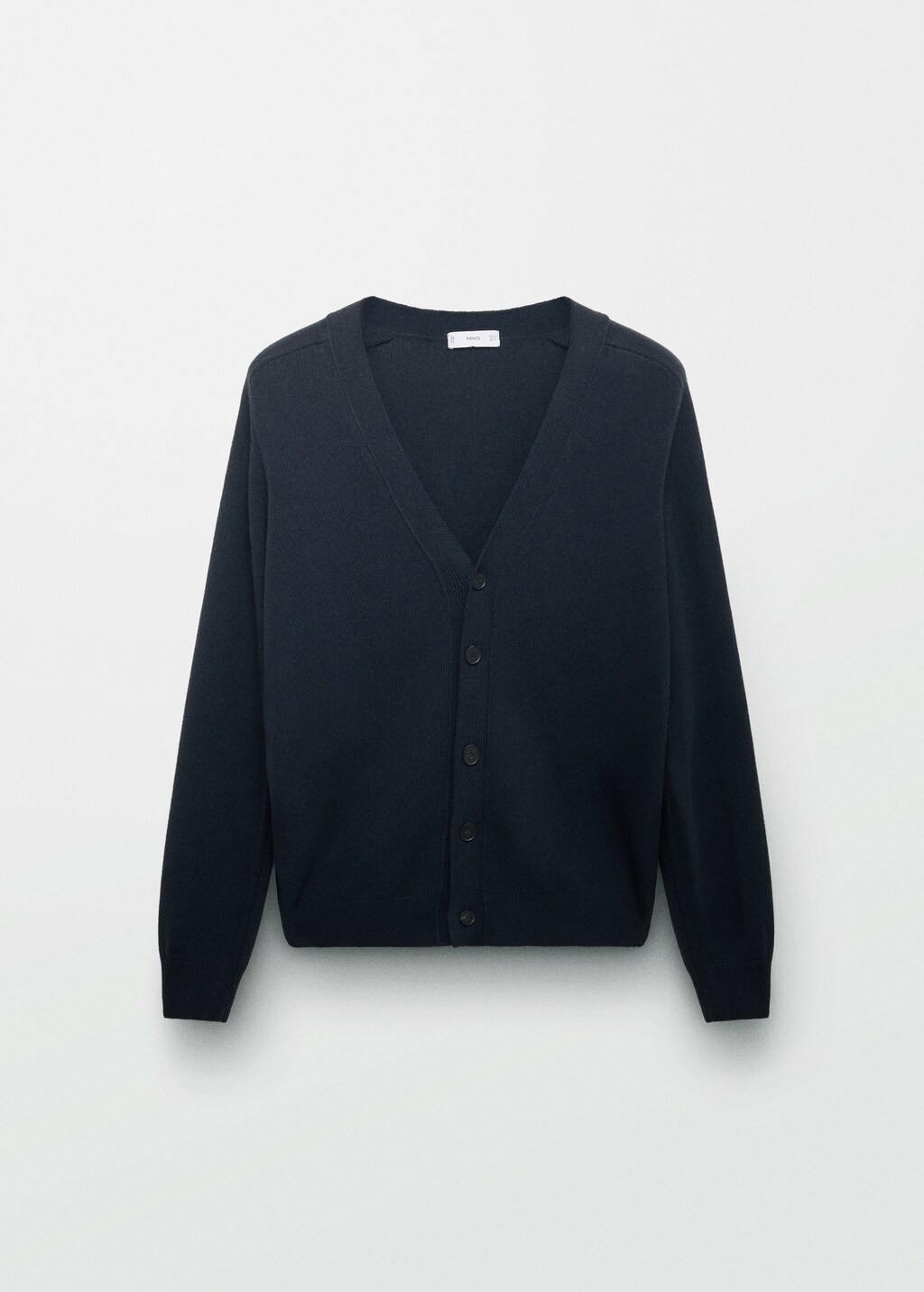 Knitted cotton cardigan with buttons - Night Blue