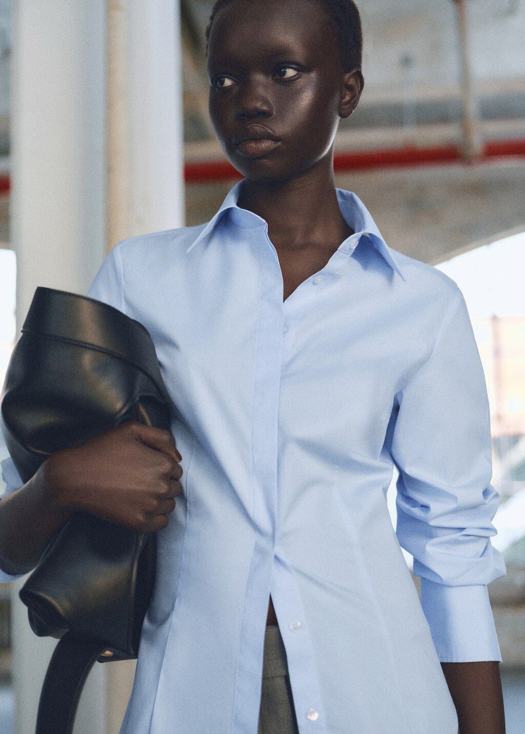 Fitted cotton shirt - White