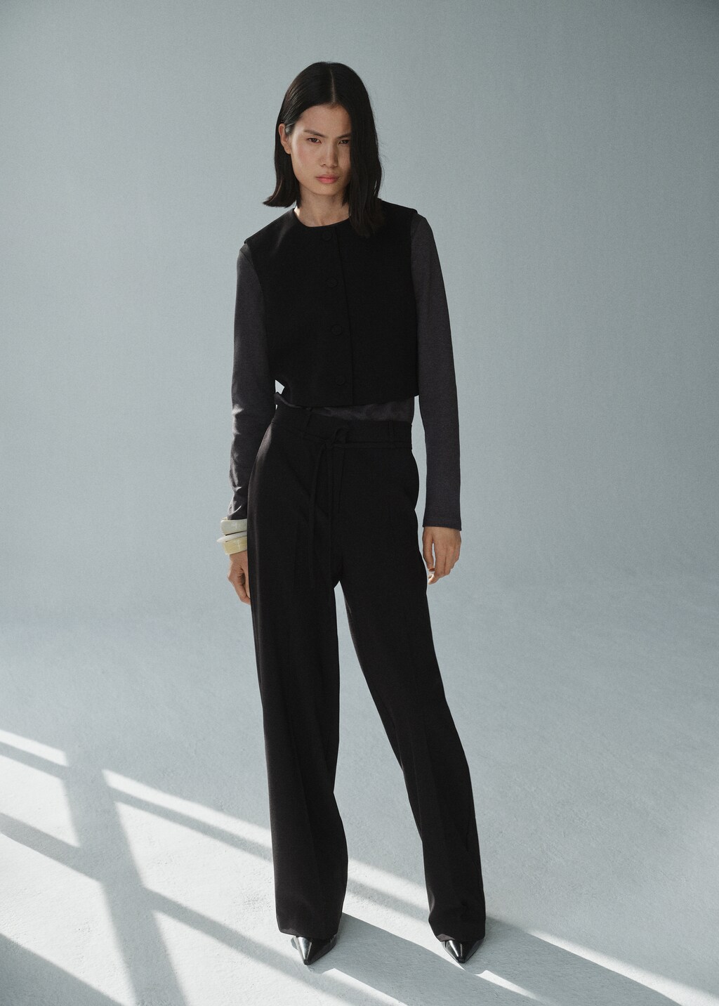 Suit waistcoat with buttons - Black