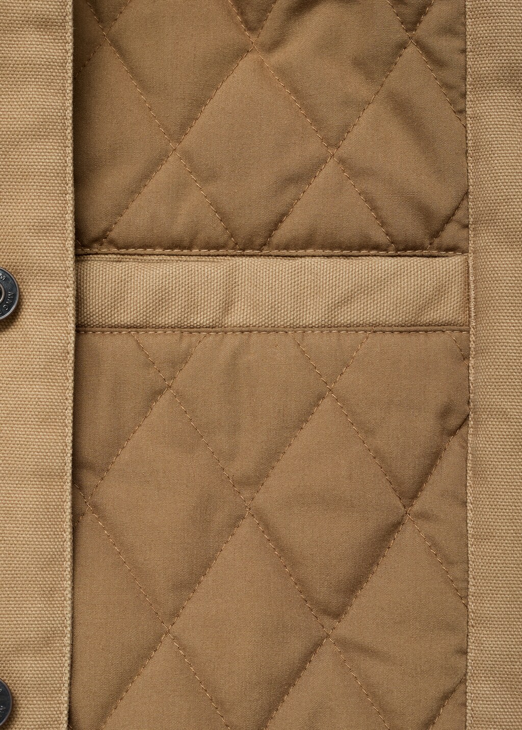 Quilted jacket with sheepskin collar - Medium Brown