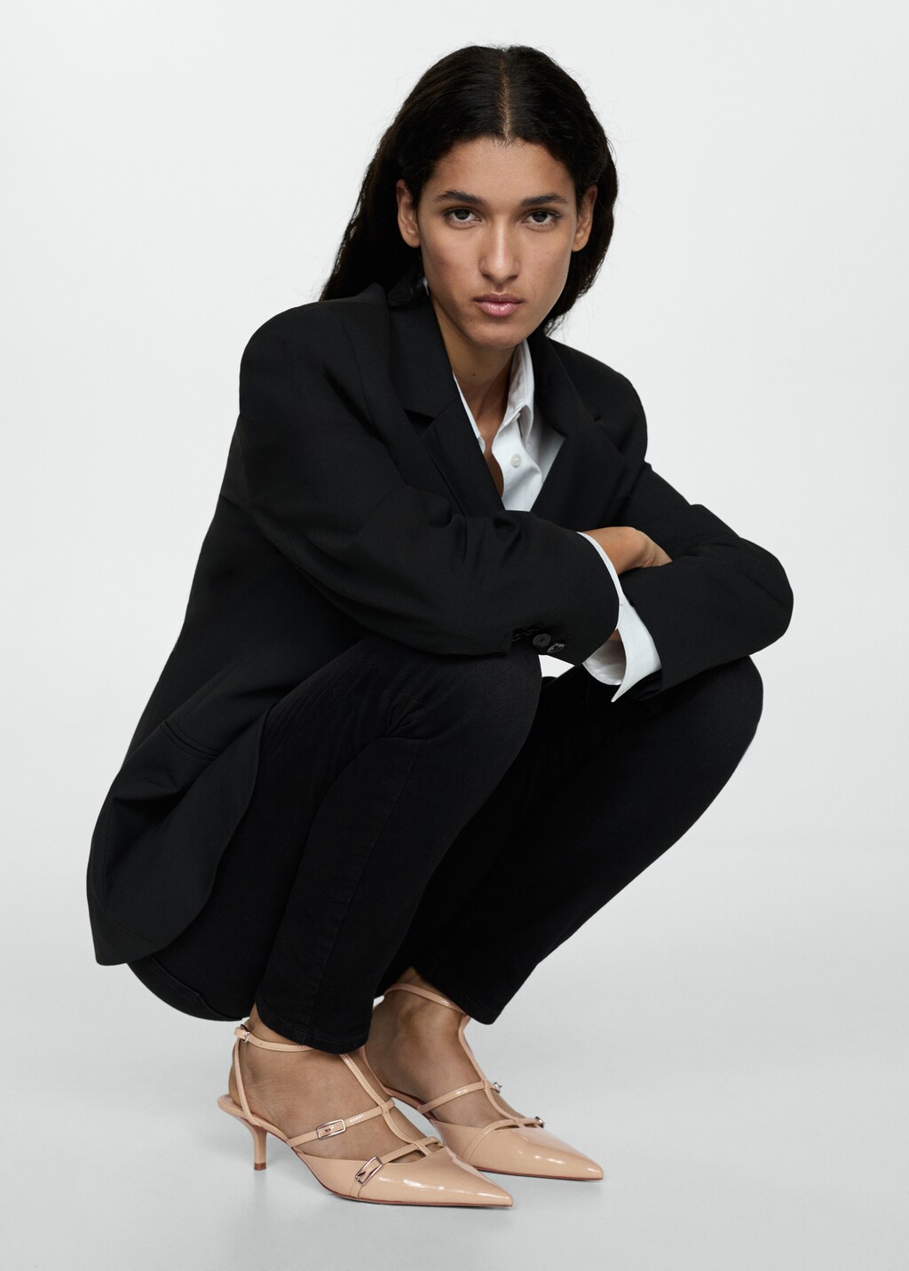 Heeled shoes with buckles - Nude