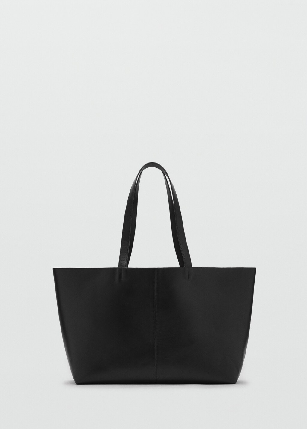 Large leather shopper bag - Black