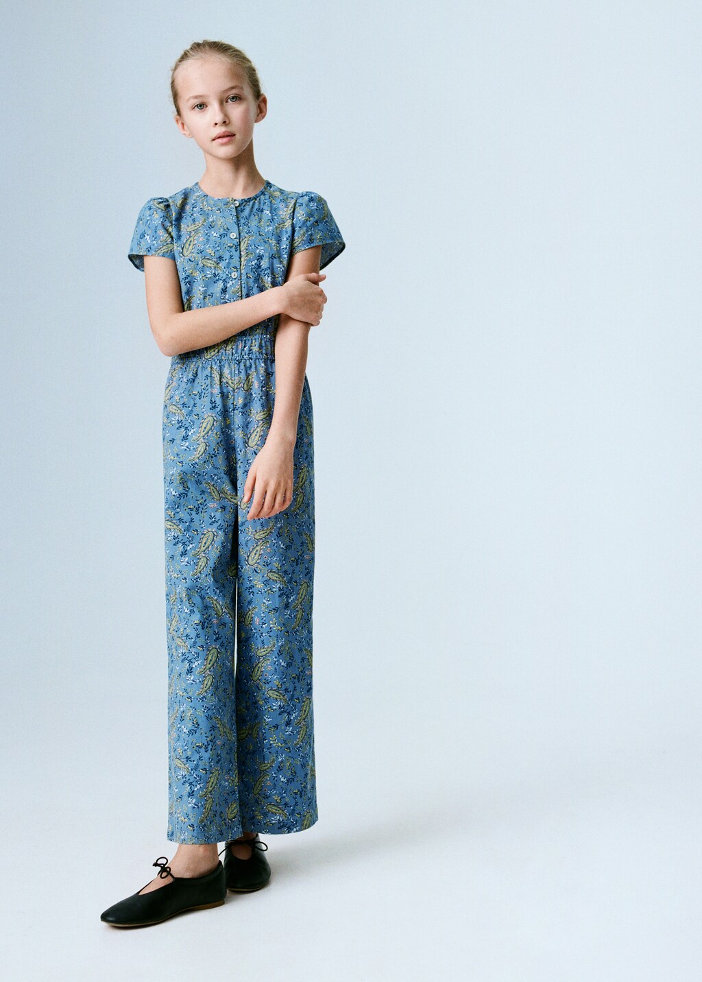 Cotton print jumpsuit - Blue