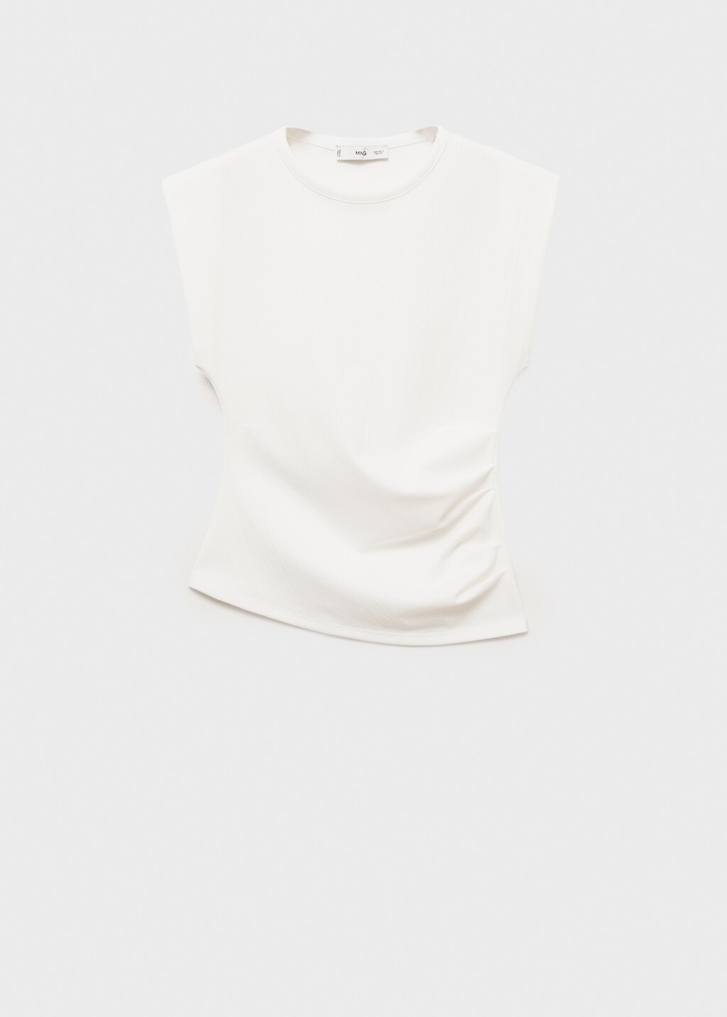 Draped sleeveless t-shirt - Black