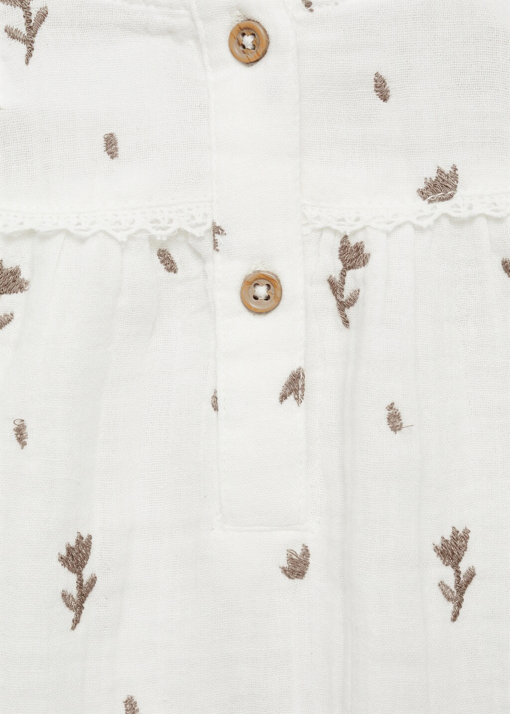 Embroidered printed blouse - Off White