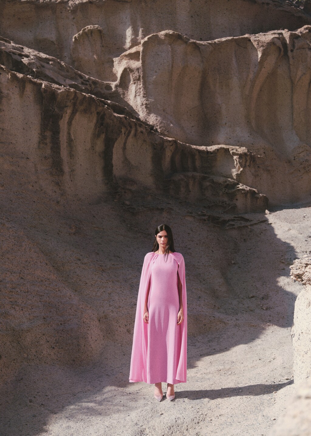 Flared cape dress - Pink
