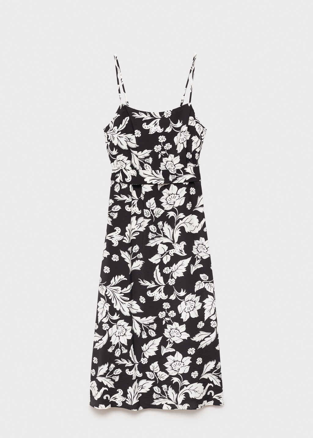 Flower print strapless dress - Black