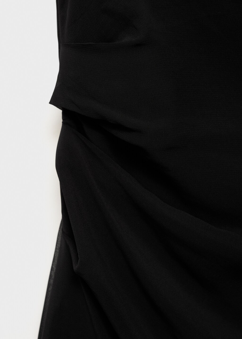 Asymmetric draped gown - Black