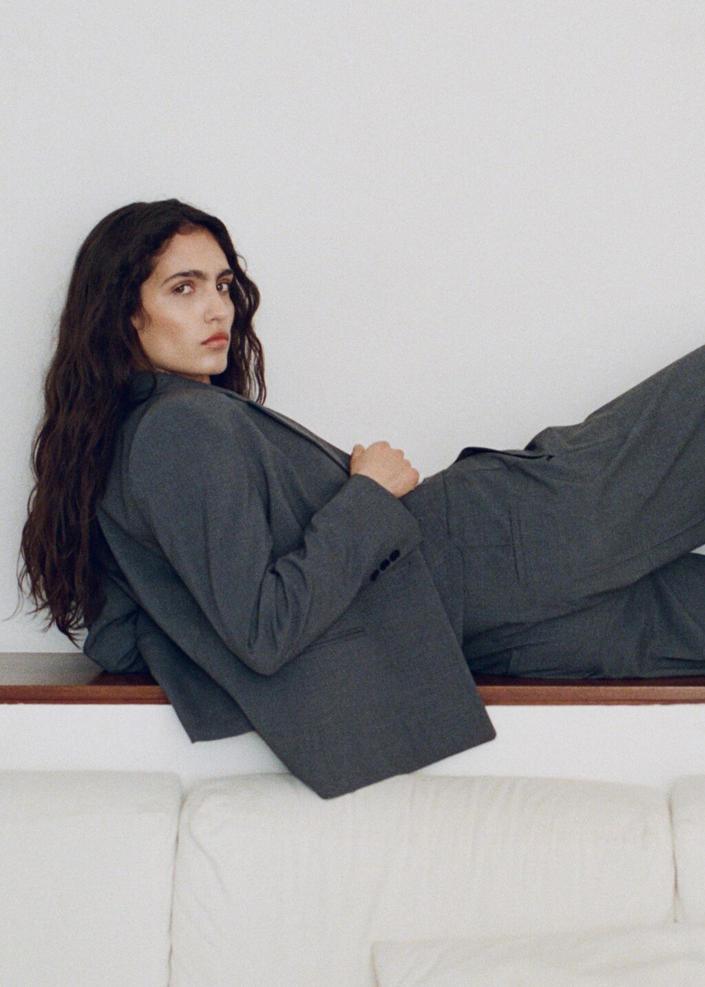 Straight-fit suit trousers - Grey