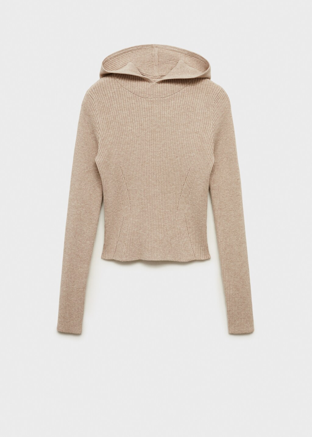Ribbed hooded sweater - Light/Pastel Grey