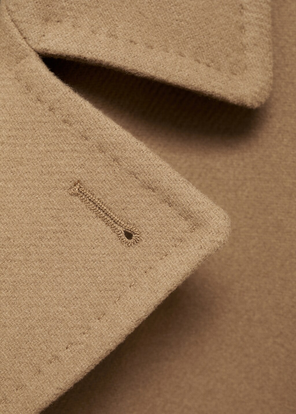 Wool double-breasted coat with buttons - Brown