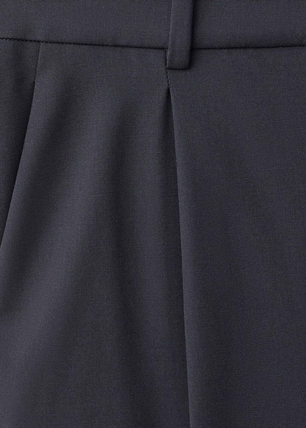 Wideleg wool-blend pleated trousers - Navy