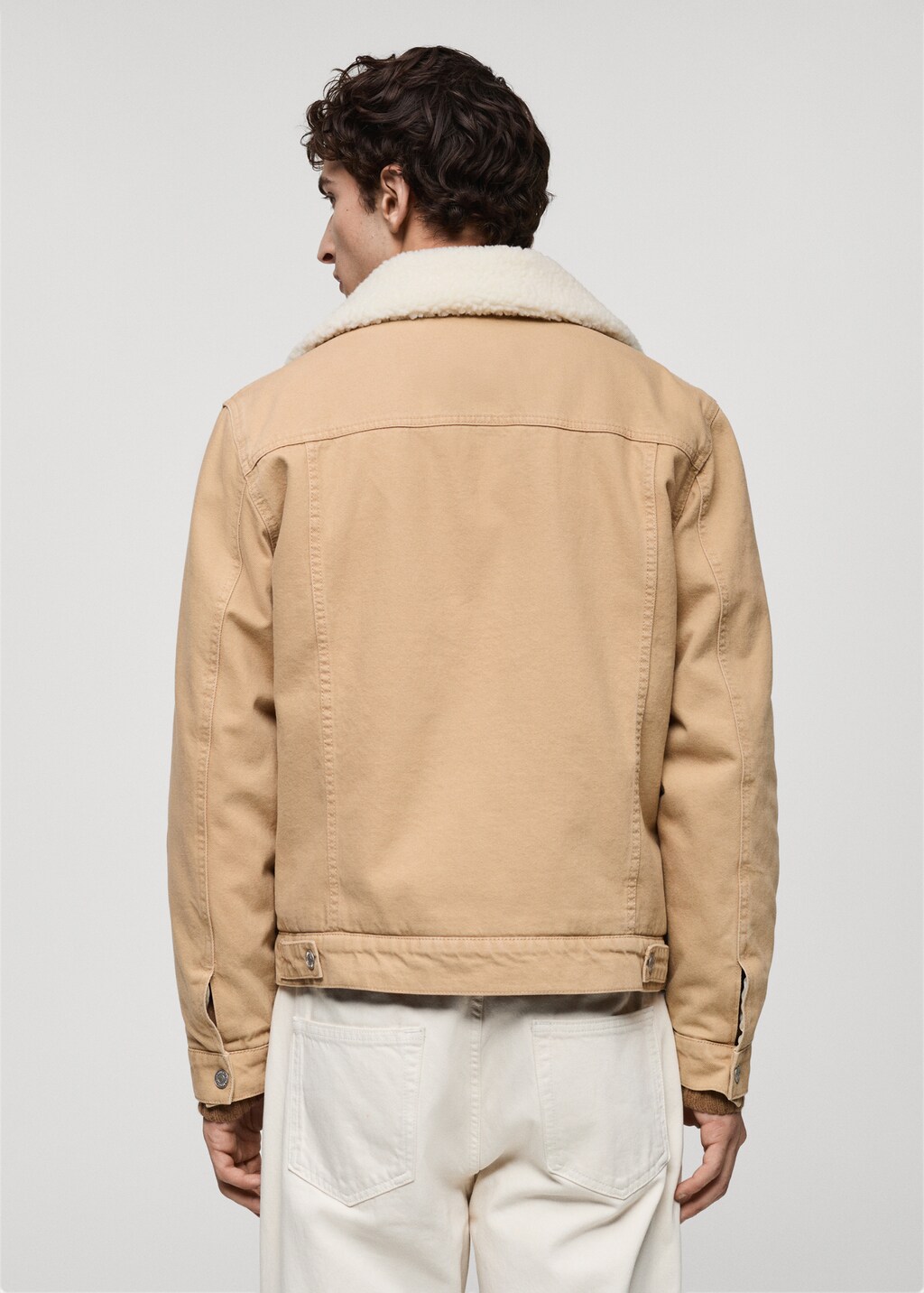 Denim jacket with fleece lining - Black denim