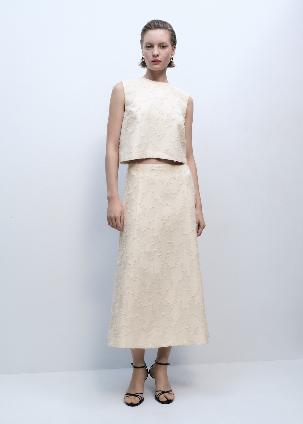 Textured crop top - Off White