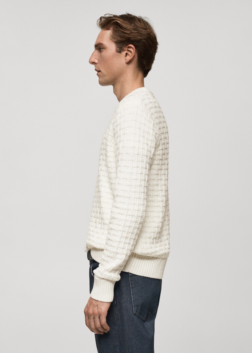 Crossed knit sweater - Sand