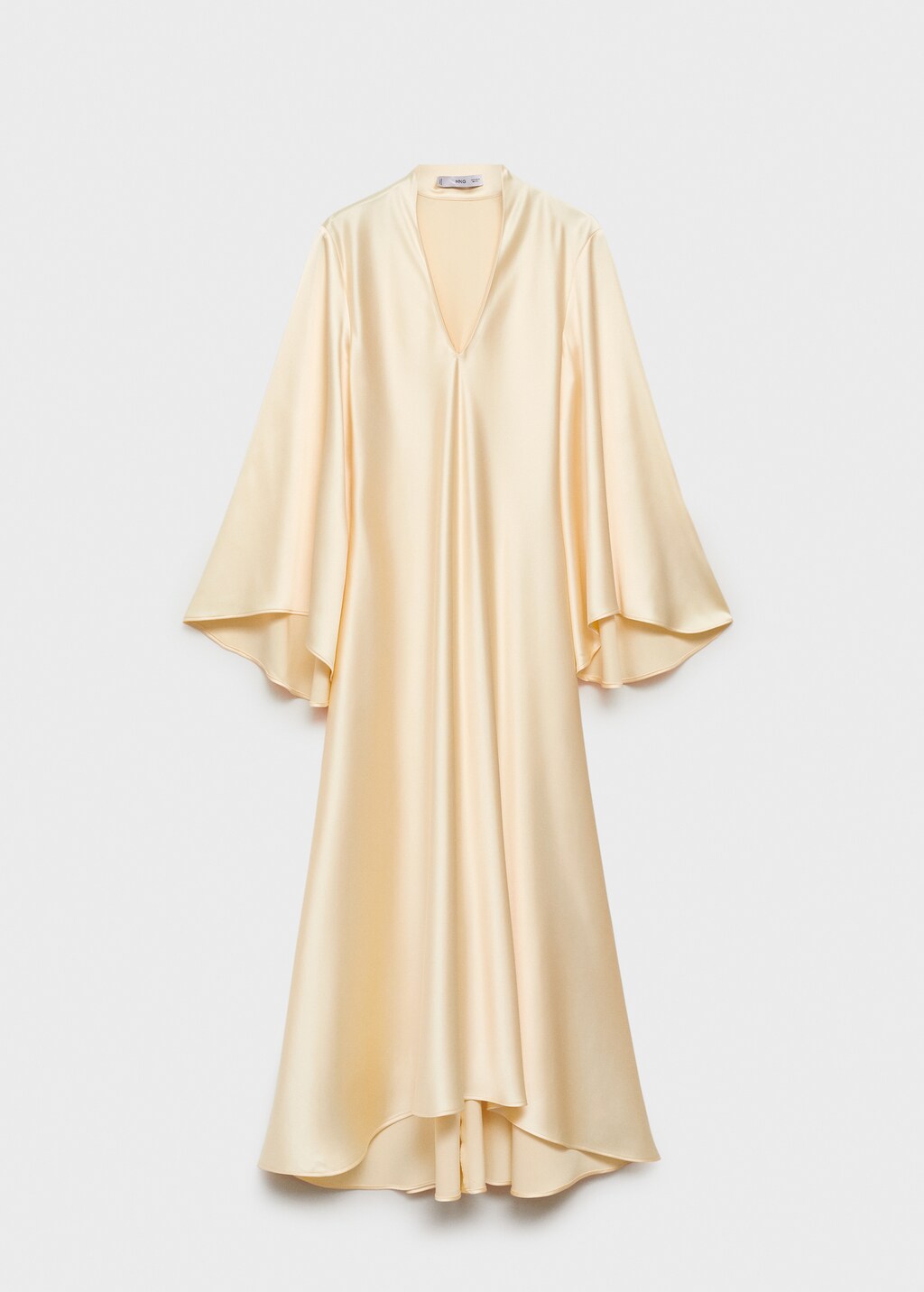 V-neck dress with flared sleeves - Gold