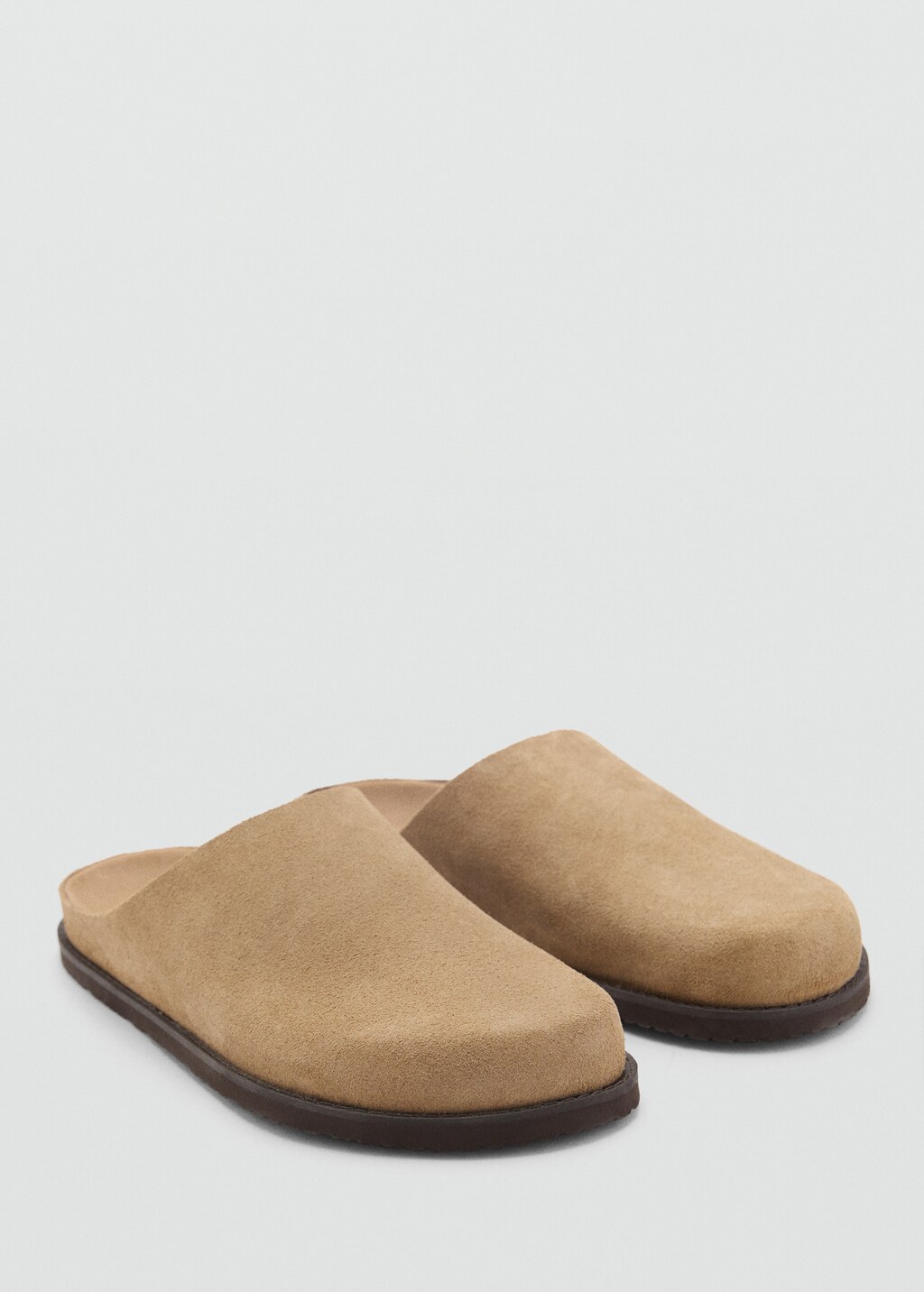 Suede leather clog - Beige