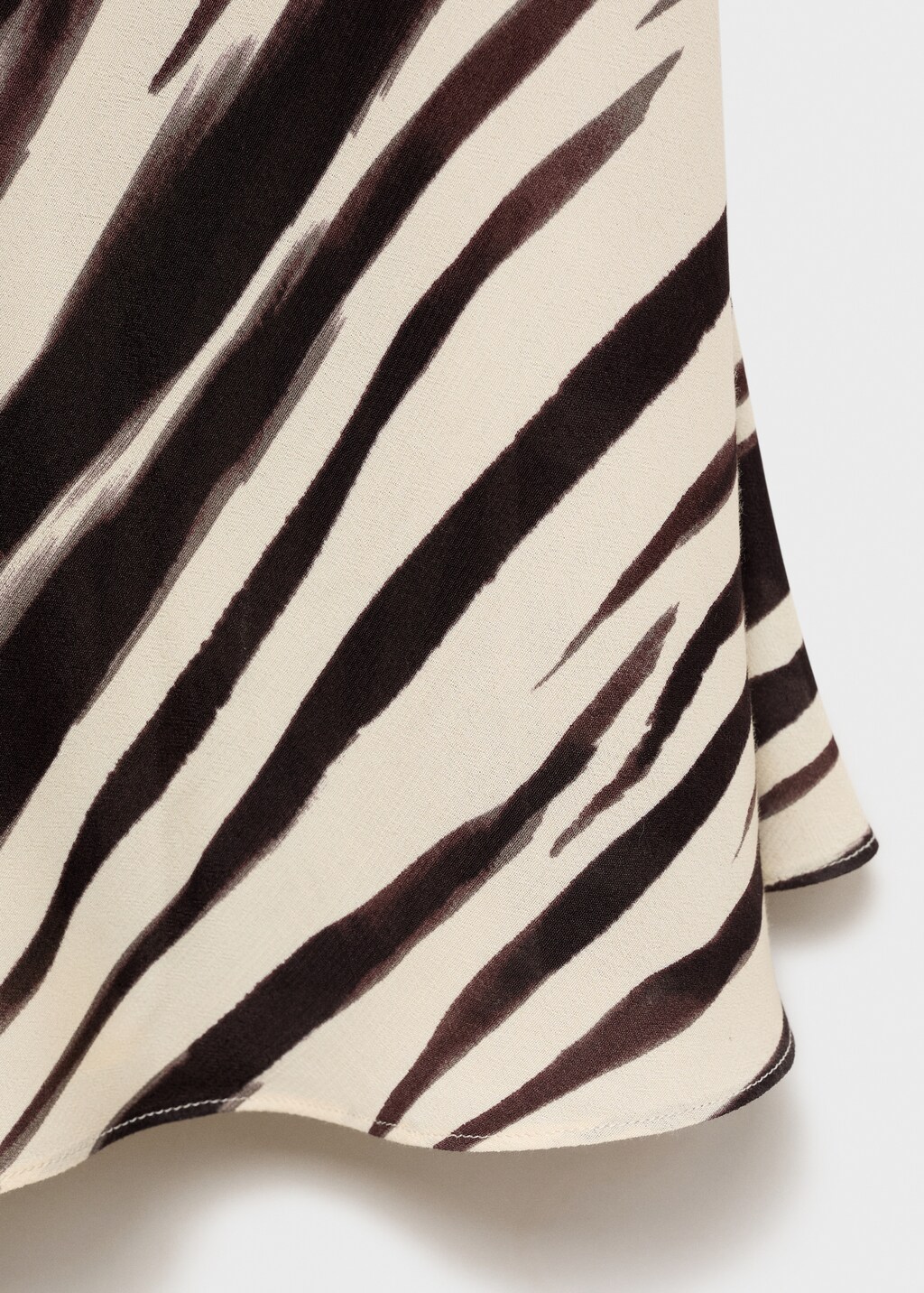 Zebra-print midi-dress - Ecru