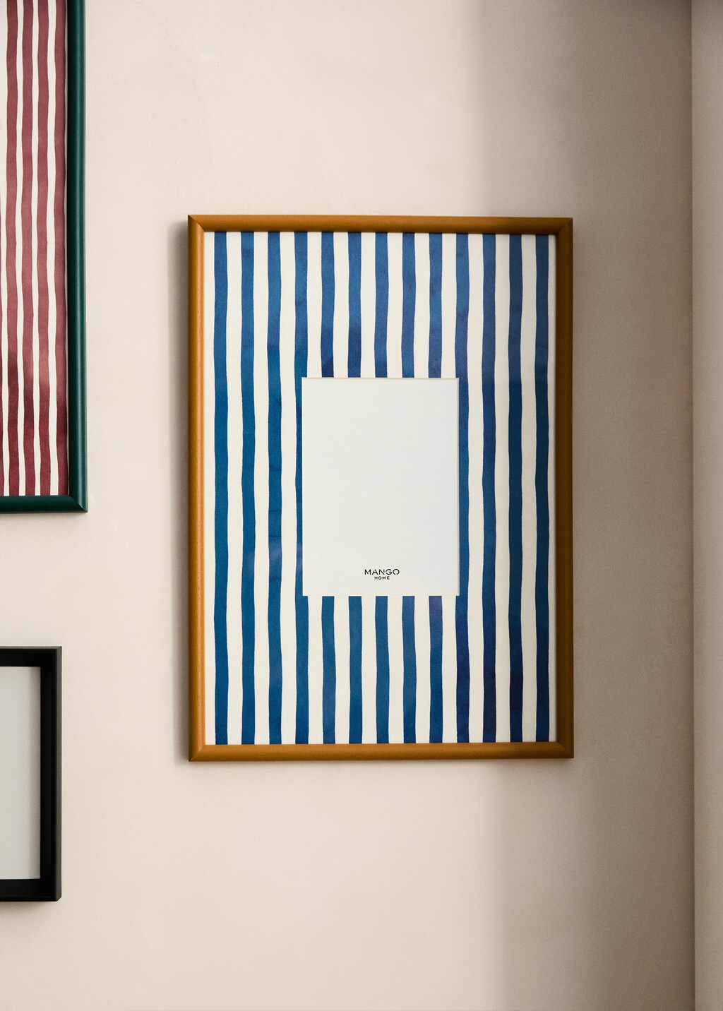 Medium wood frame with lines - Burnt Orange