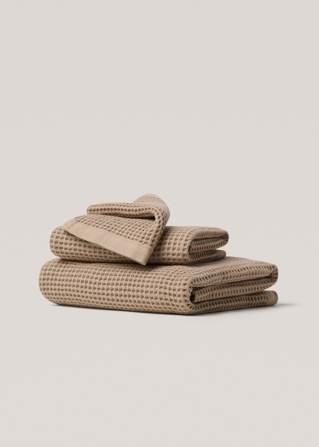 100% cotton waffle bath towel 90x150cm - Ecru