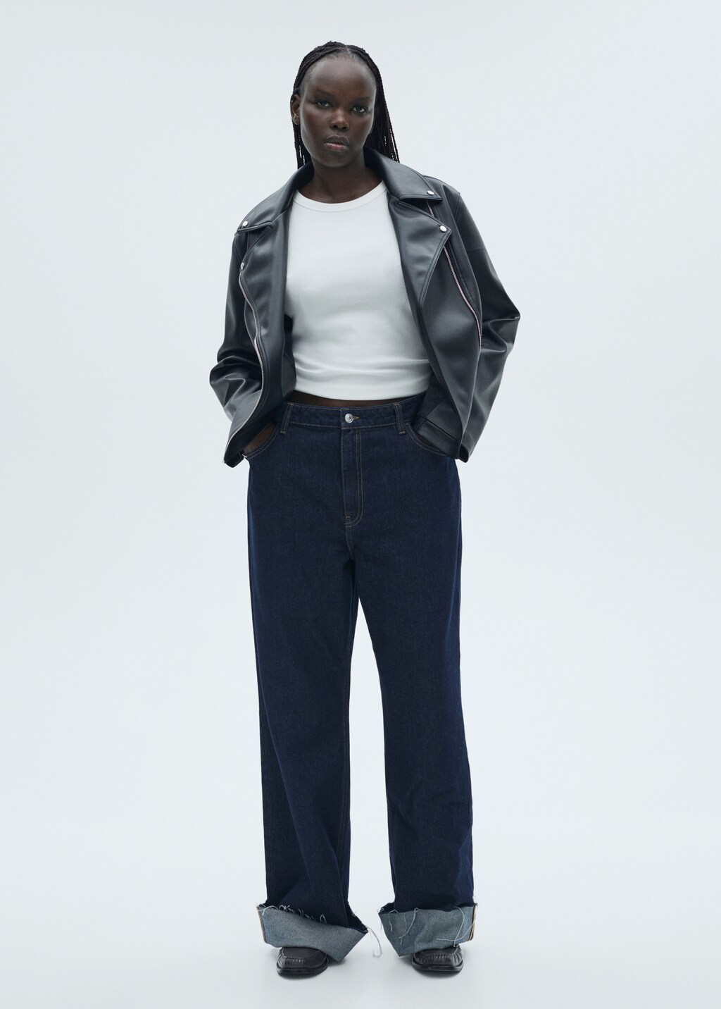 Ribbed cotton-blend top - Vanilla