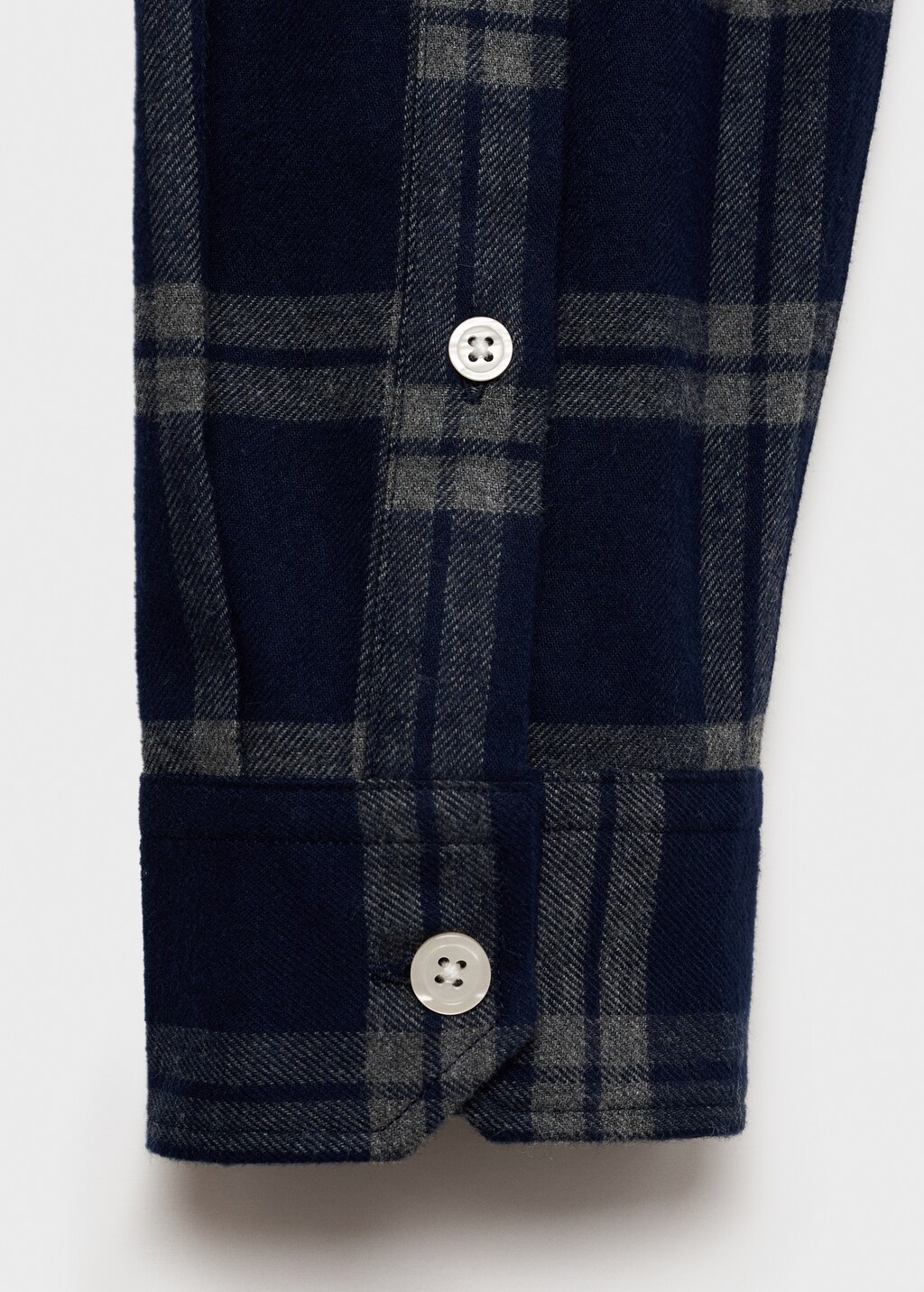 100% cotton flannel check overshirt - Dark Navy