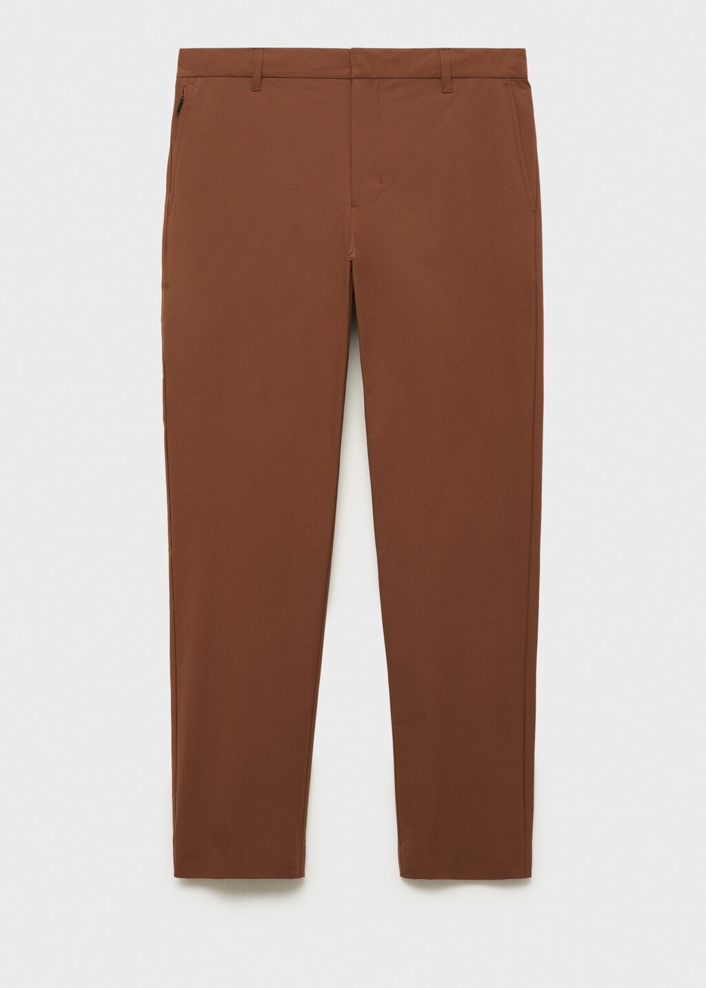 Stretch fabric slim-fit trousers with drawstring - Sand
