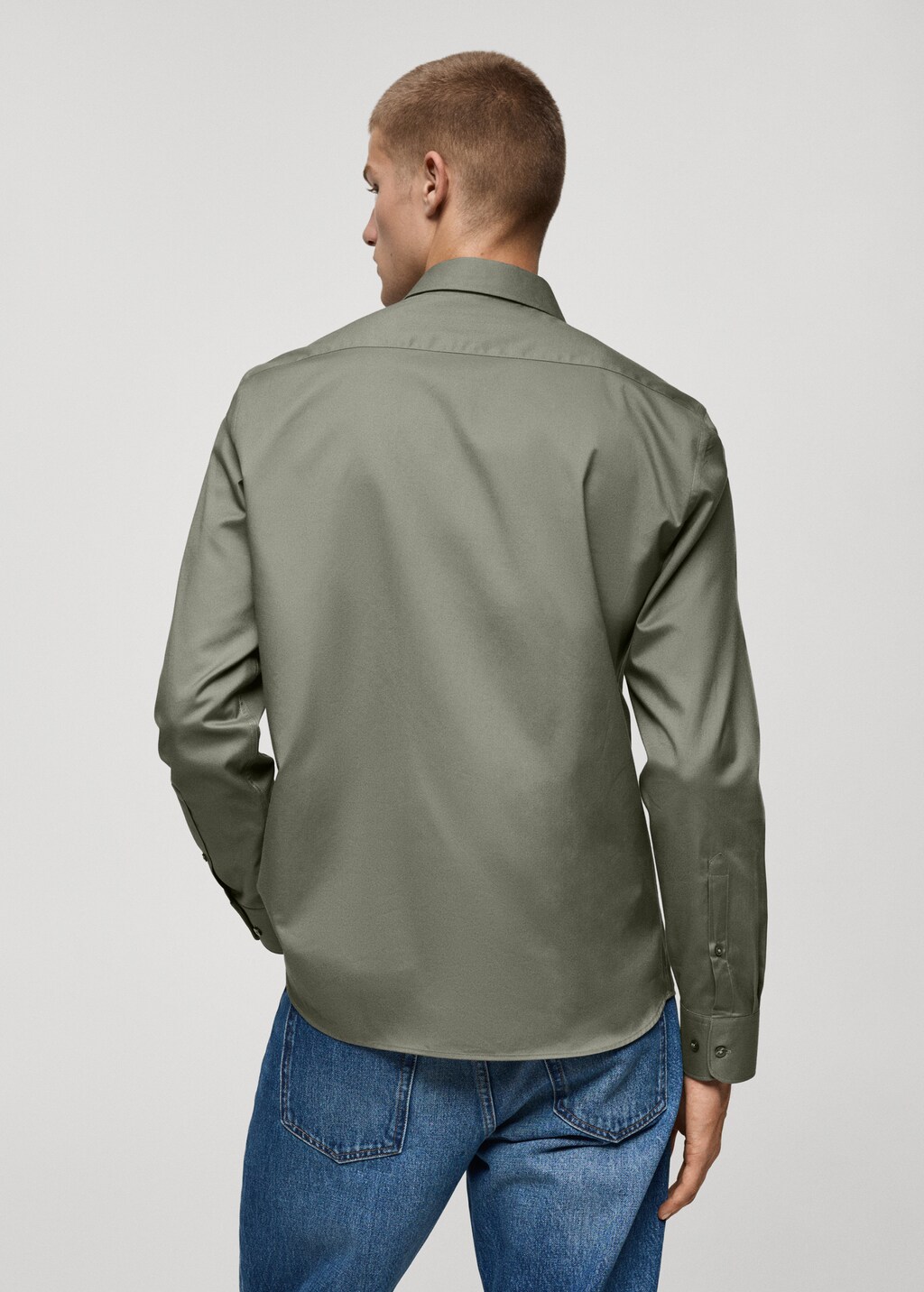 Regular-fit 100% cotton shirt - Green