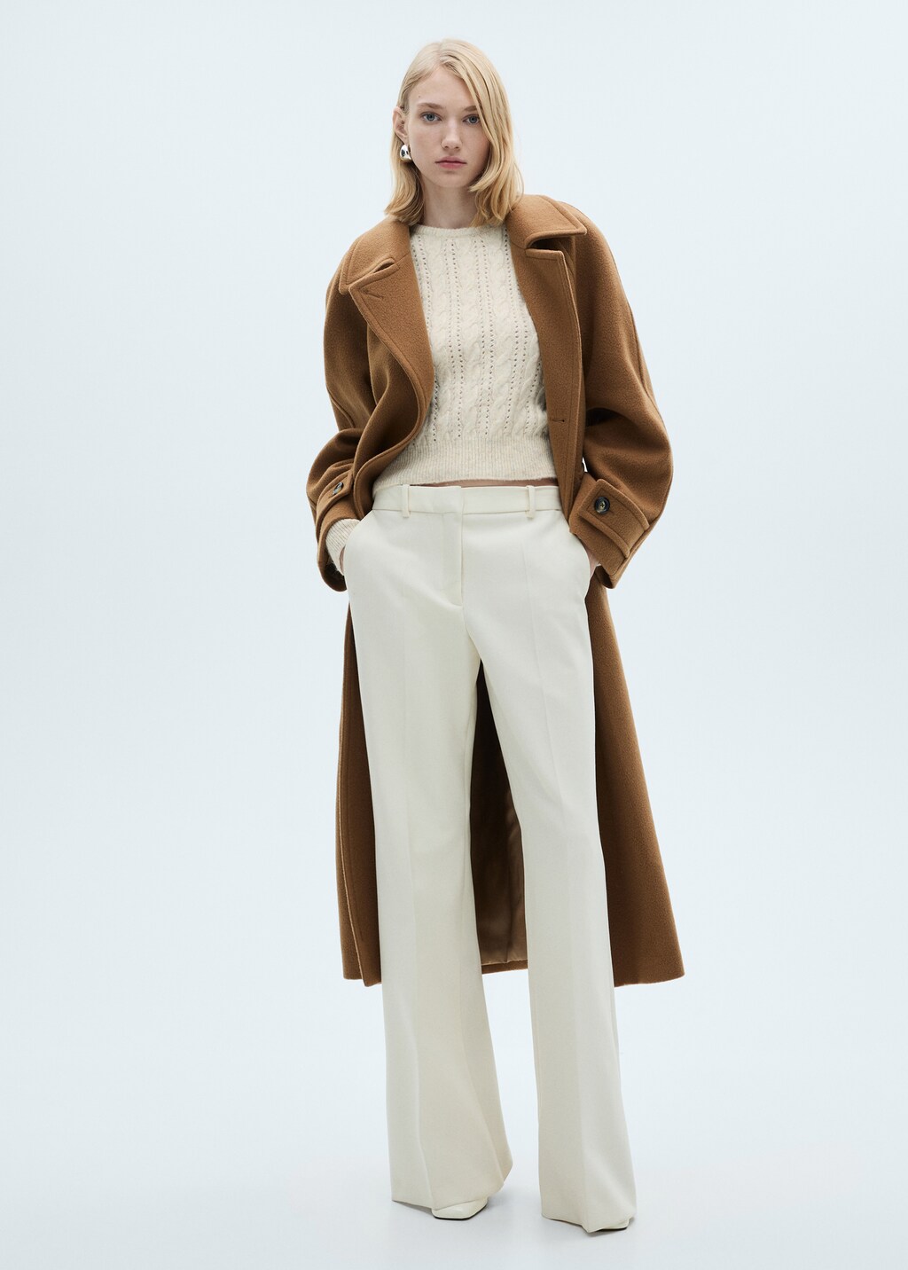 Braided sweater with openwork details - Ecru